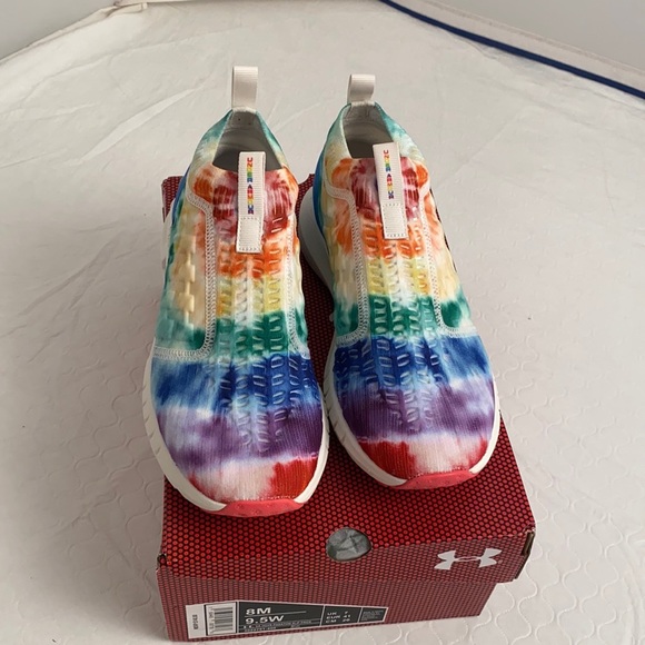 Under Armour tie dye rainbow HOVR Phantom Slip on PRIDE collection sneakers - Picture 2 of 12